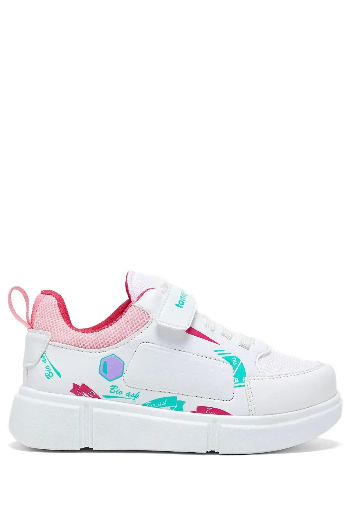 کفش راحتی ویلکری بچه گانه یونیسکس سفید آب نباتی - 151 کفش راحتی ویلکری بچه گانه یونیسکس سفید آب نباتی - 151