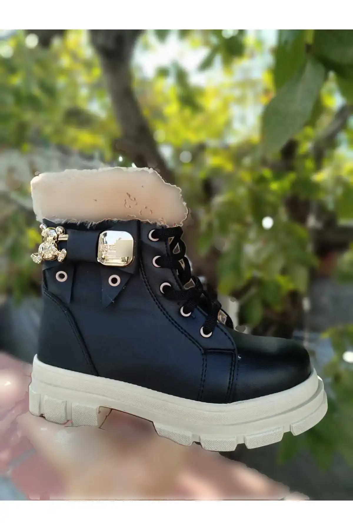 چکمههای خزدار و بدون لغزش جزئی خز کودکان با بند و زیپ - 177 چکمههای خزدار و بدون لغزش جزئی خز کودکان با بند و زیپ - 177