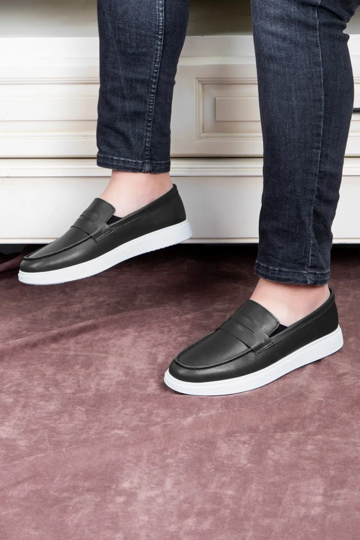 تریم کفش راحتی مردانه چرم اصل کفش لوفر، کفش روشن، کفش تابستانی مشکی - 719