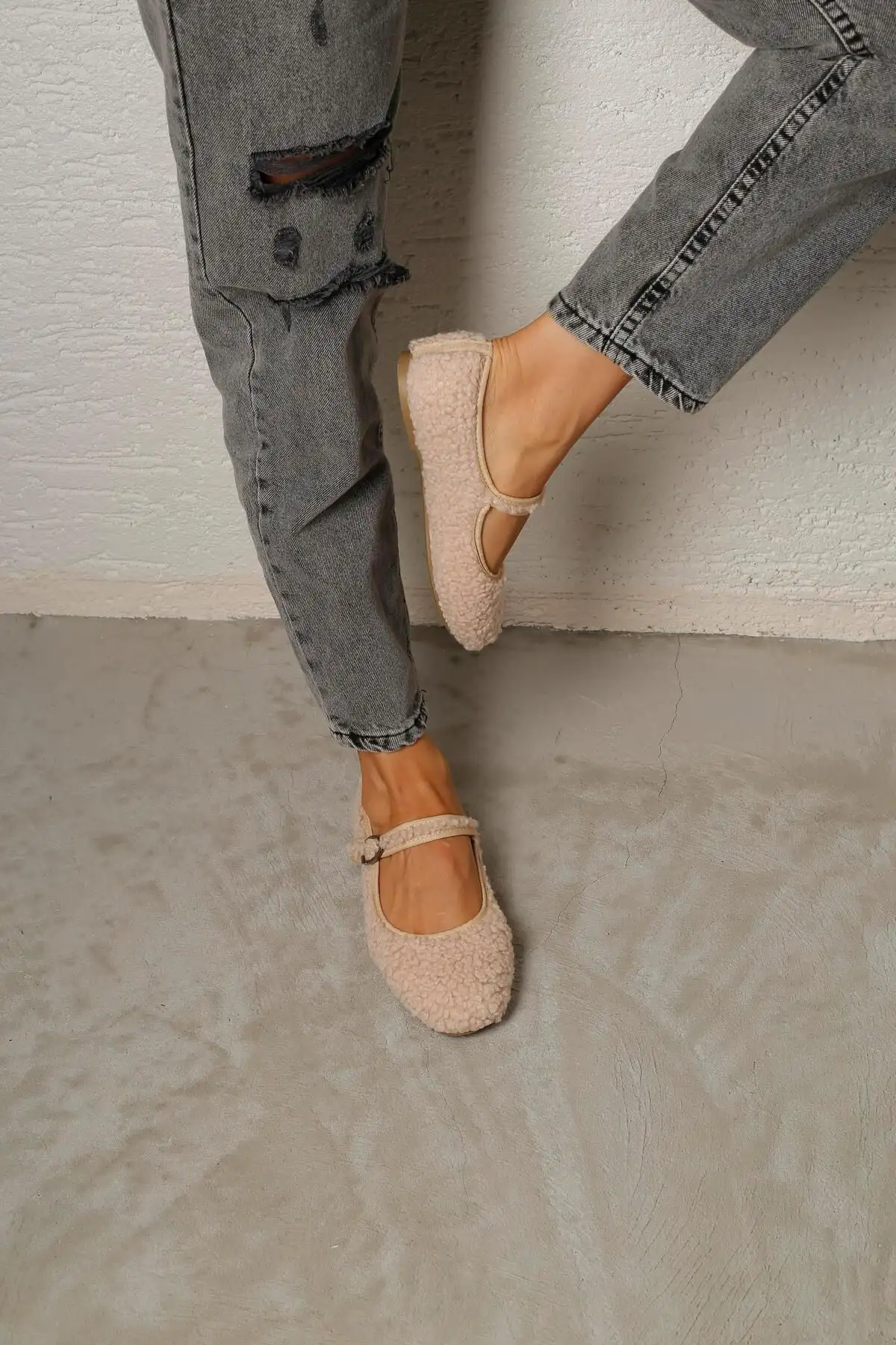 زنانه بژ مری جین تدی مخمل دار تک بند روزانه بالرین بالرین بالرین Byndmj01 - 1296 زنانه بژ مری جین تدی مخمل دار تک بند روزانه بالرین بالرین بالرین Byndmj01 - 1296