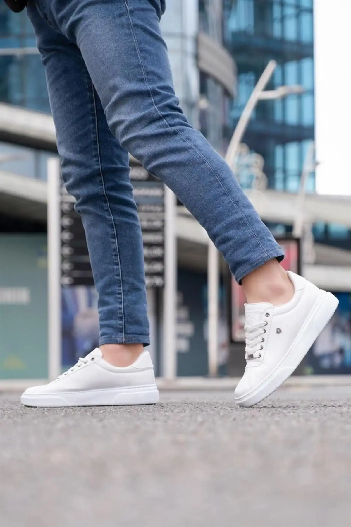 کفش راحتی مردانه زیره سفید رنگ سفید 075 - 237 کفش راحتی مردانه زیره سفید رنگ سفید 075 - 237