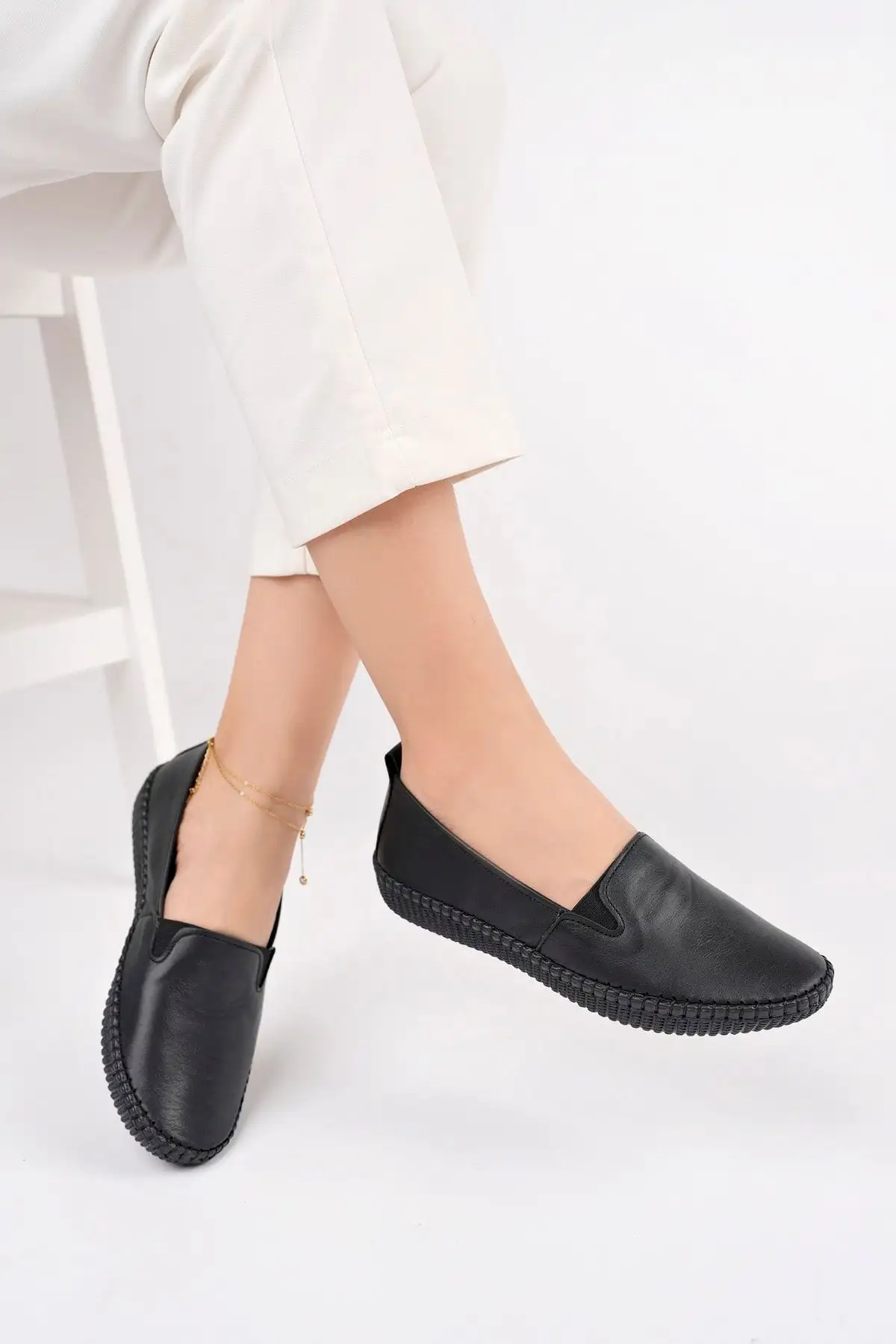 بالرین چرم زنانه چرم اصل مشکی Dp62-8002 - 1206 بالرین چرم زنانه چرم اصل مشکی Dp62-8002 - 1206