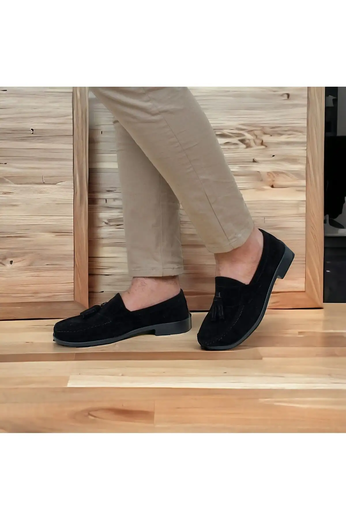 کفش مردانه کلاسیک جیر نوبوک مشکی - 683