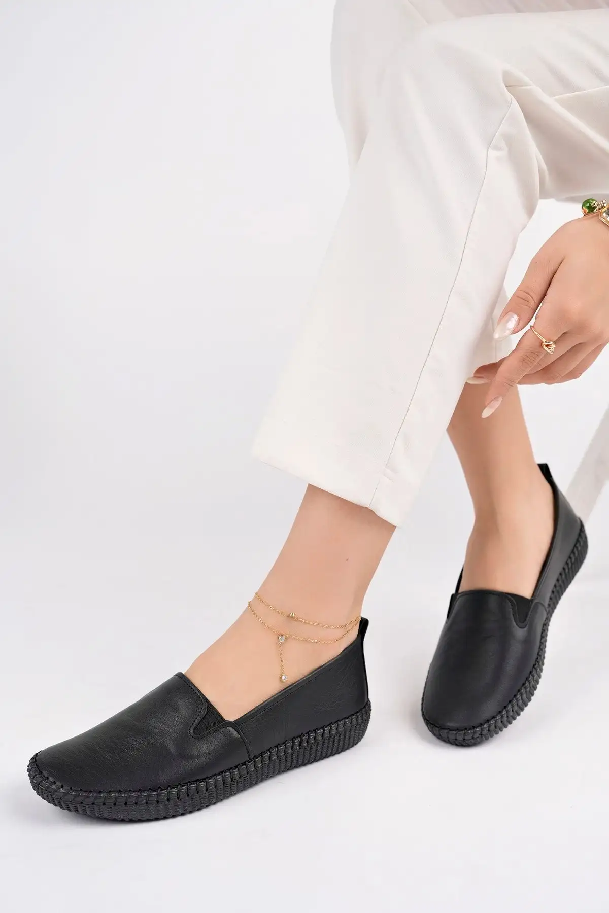 بالرین چرم زنانه چرم اصل مشکی Dp62-8002 - 1206 بالرین چرم زنانه چرم اصل مشکی Dp62-8002 - 1206