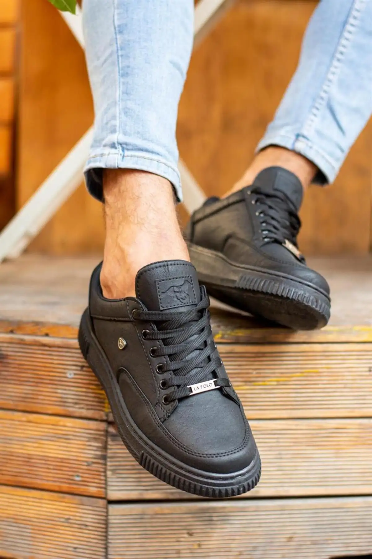 039 کفش اسپرت مردانه بند دار زیره مشکی رنگ مشکی - 477 039 کفش اسپرت مردانه بند دار زیره مشکی رنگ مشکی - 477