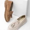 کفش راحتی زنانه چرم اصل سوما بژ جیر - 1279