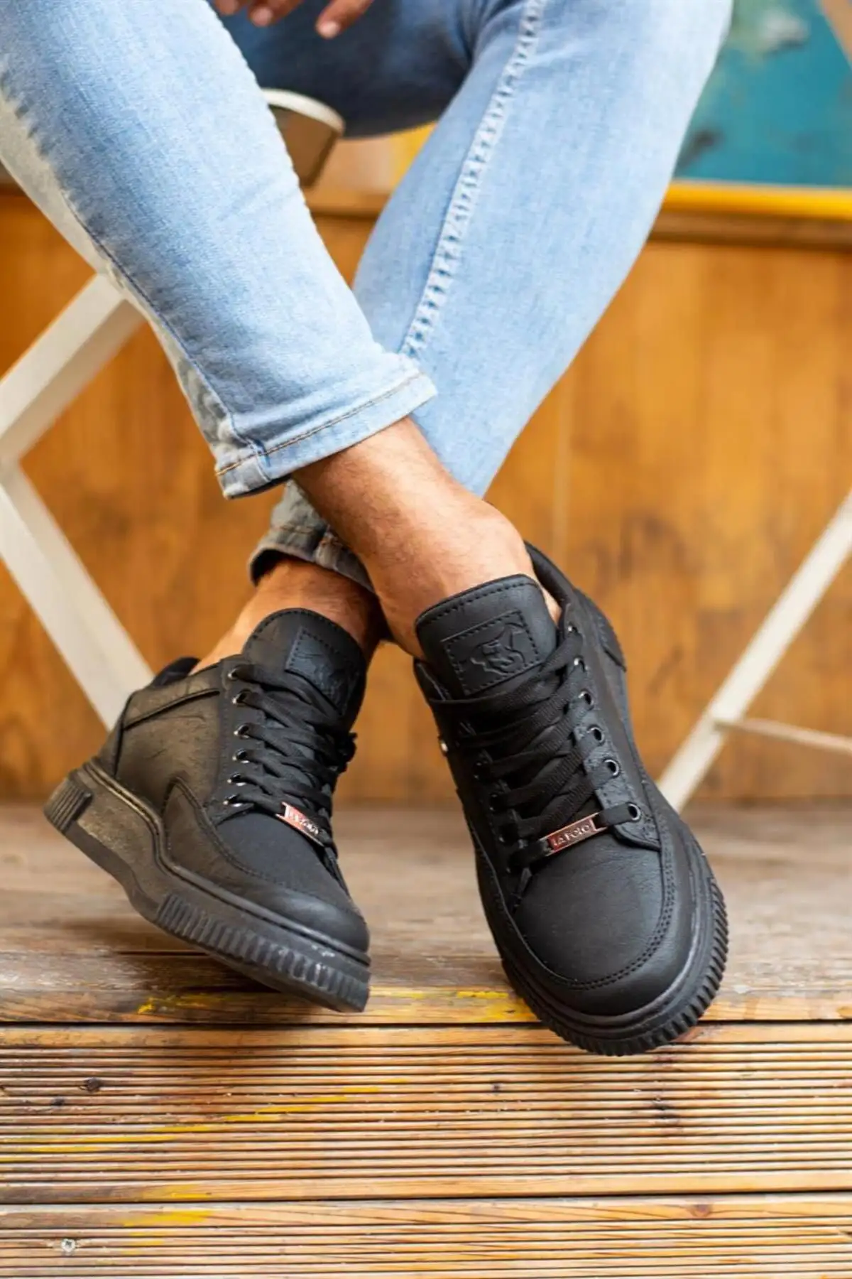 039 کفش اسپرت مردانه بند دار زیره مشکی رنگ مشکی - 477 039 کفش اسپرت مردانه بند دار زیره مشکی رنگ مشکی - 477