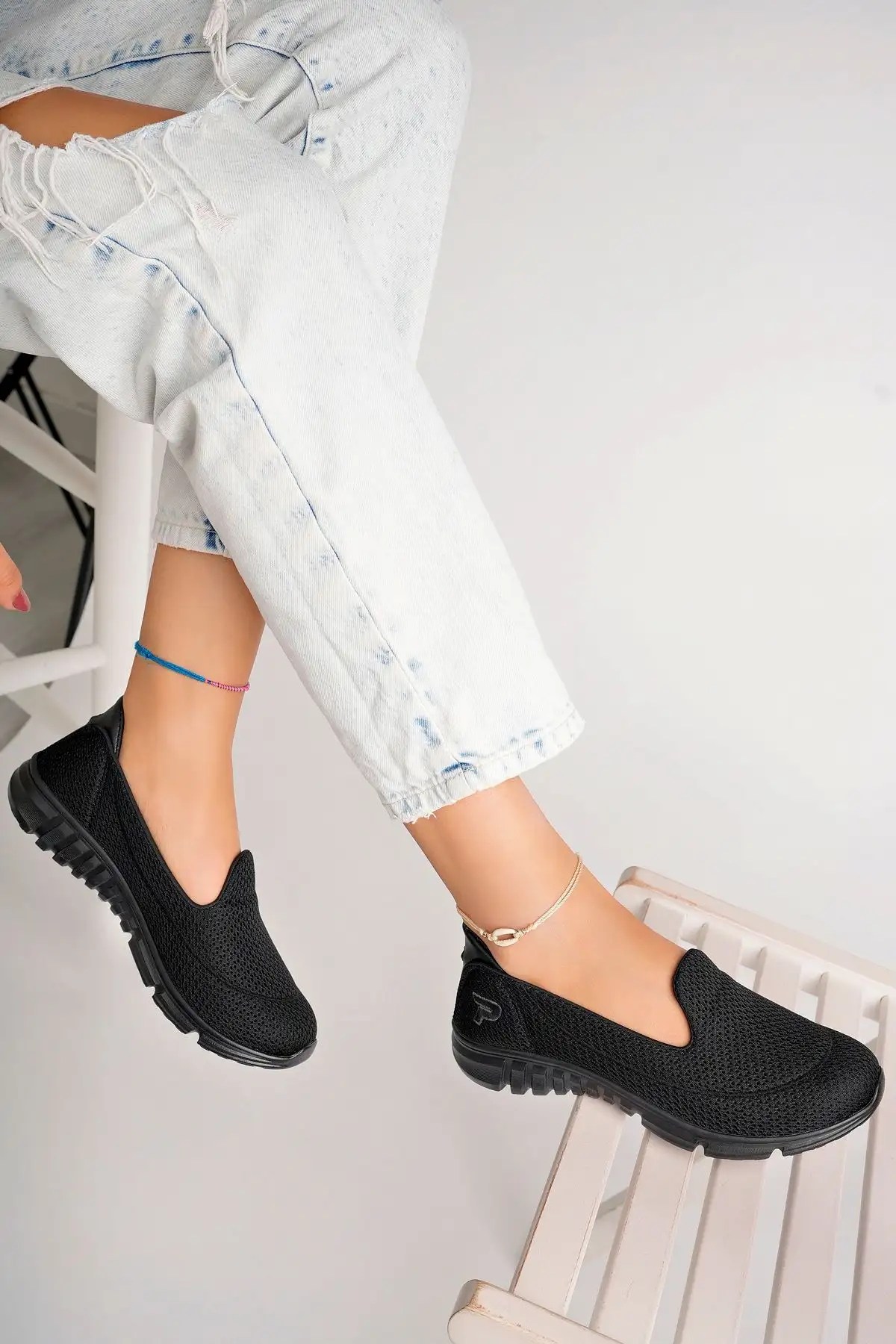 کفش پیاده روی بالرین اسپرت زنانه مشکی مشکی Dp23-0201 - 793 کفش پیاده روی بالرین اسپرت زنانه مشکی مشکی Dp23-0201 - 793