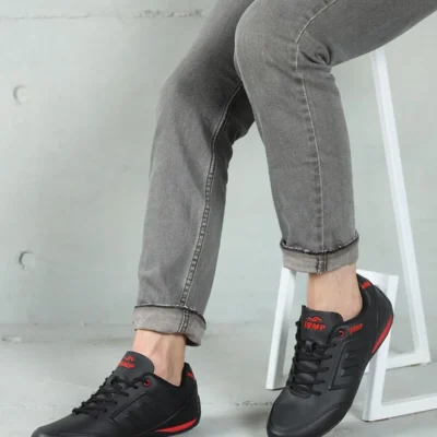 کفش ورزشی روزانه مردانه مشکی - قرمز 11743 - 6