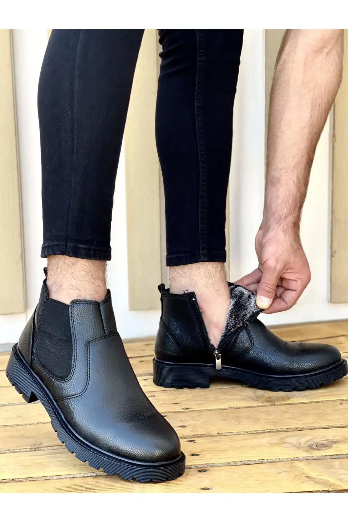 چکمه های زیره لاستیکی زیپ دار زمستانی مقاوم M104 Shearling Proof Water & Cold Proof Shearling - 528 چکمه های زیره لاستیکی زیپ دار زمستانی مقاوم M104 Shearling Proof Water & Cold Proof Shearling - 528