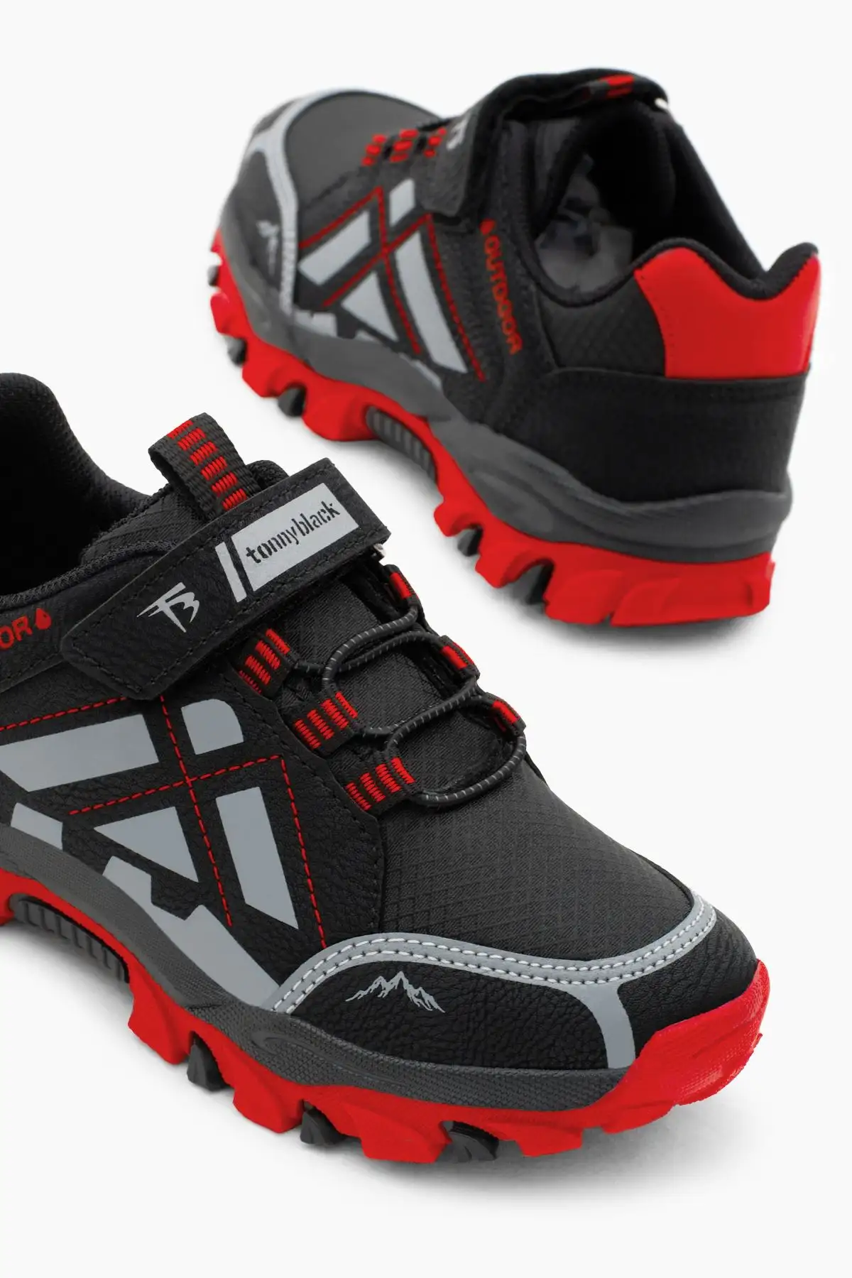 کفش تکی بچه گانه یونیسکس قرمز ترمو زیره آب گریز پارچه Velcro Trekking - 362