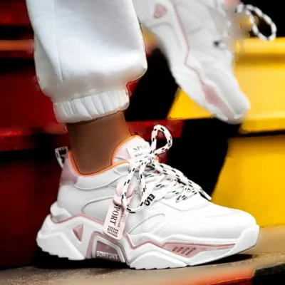 کفش کتانی پودری سفید زنانه - 313