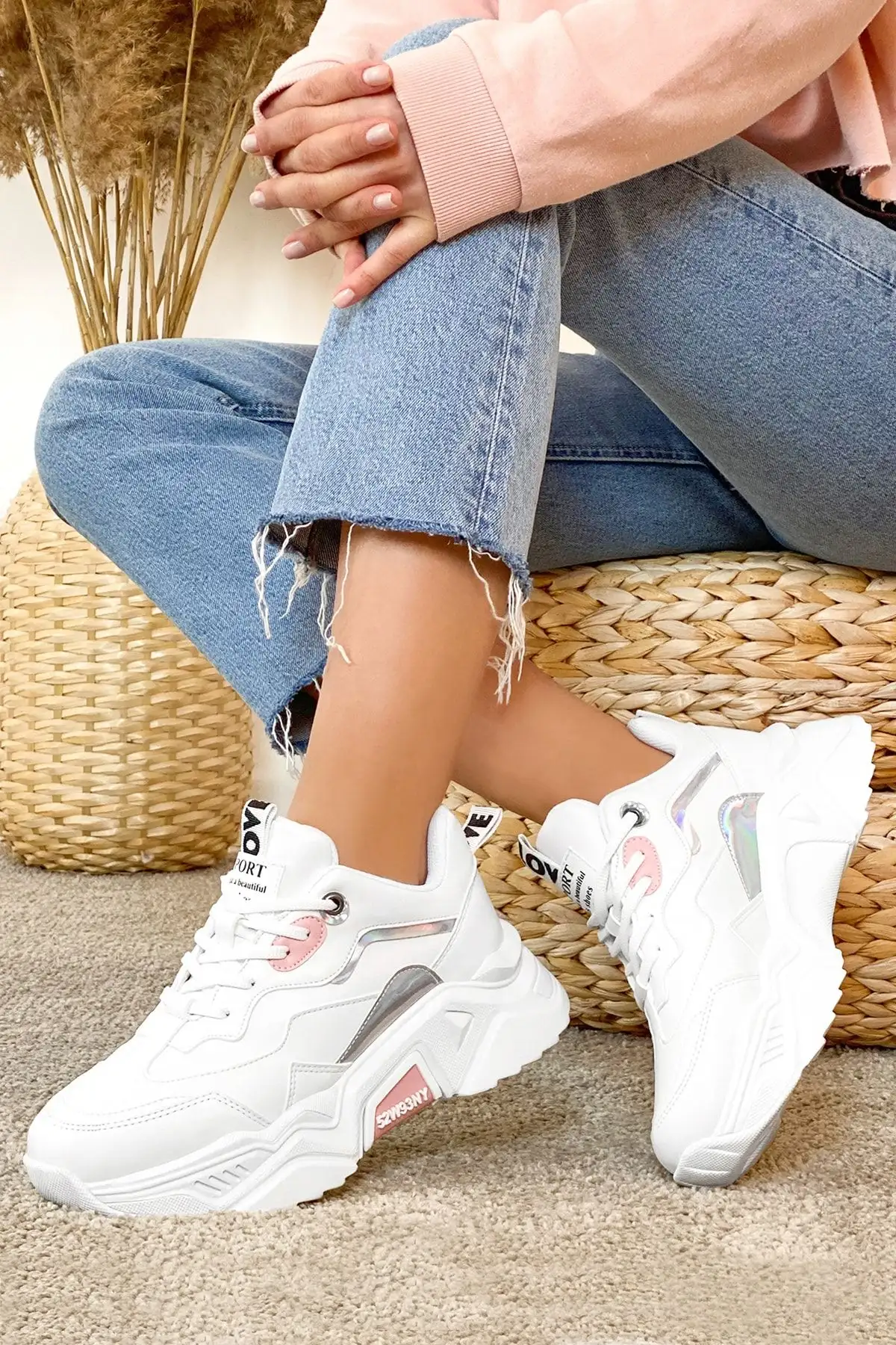 کفش کتانی پودری سفید زنانه - 25 کفش کتانی پودری سفید زنانه - 25