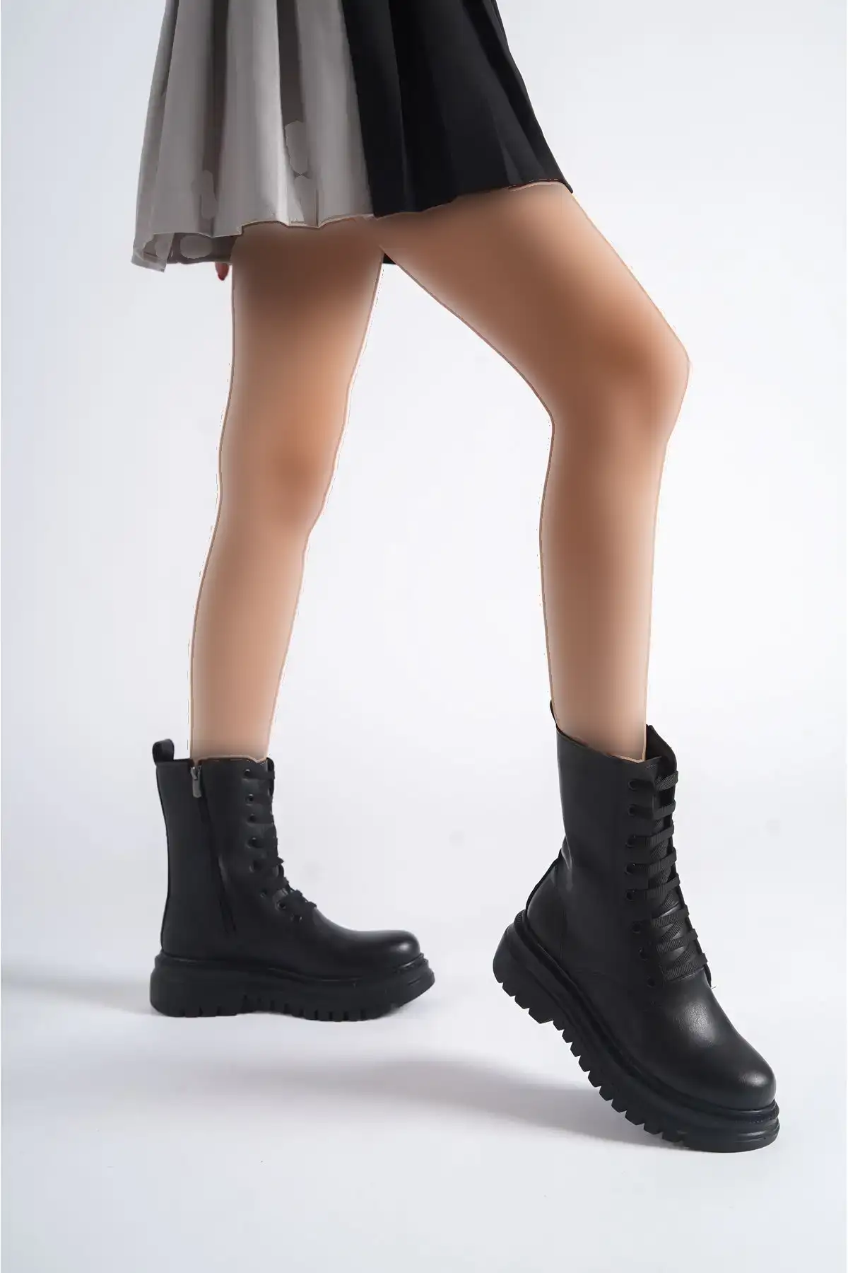 چکمه های خزدار مشکی زنانه ضد سرما با چکمه های زیپ دار - 121 چکمه های خزدار مشکی زنانه ضد سرما با چکمه های زیپ دار - 121