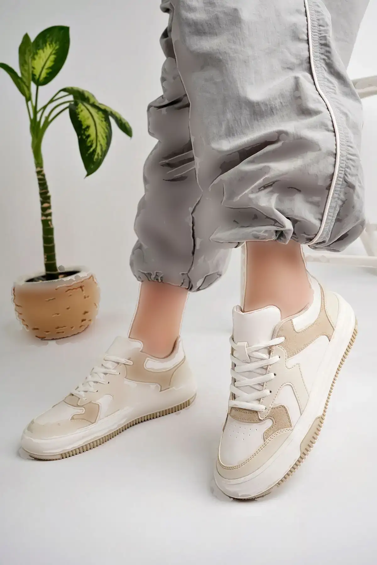 کفش راحتی زنانه بژ - 302