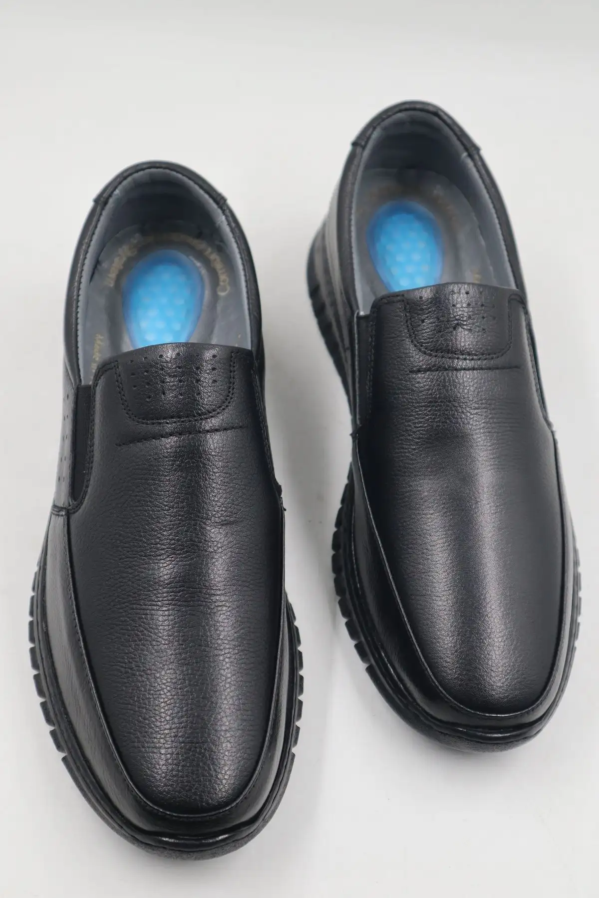 ژل مردانه چرم اصل کفش راحتی مشکی - 516