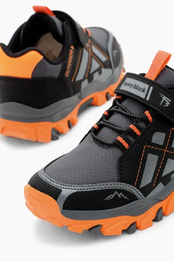 کفش نارنجی دودی یونیسکس ترمو کفی آب گریز پارچه Velcro Trekking - 159