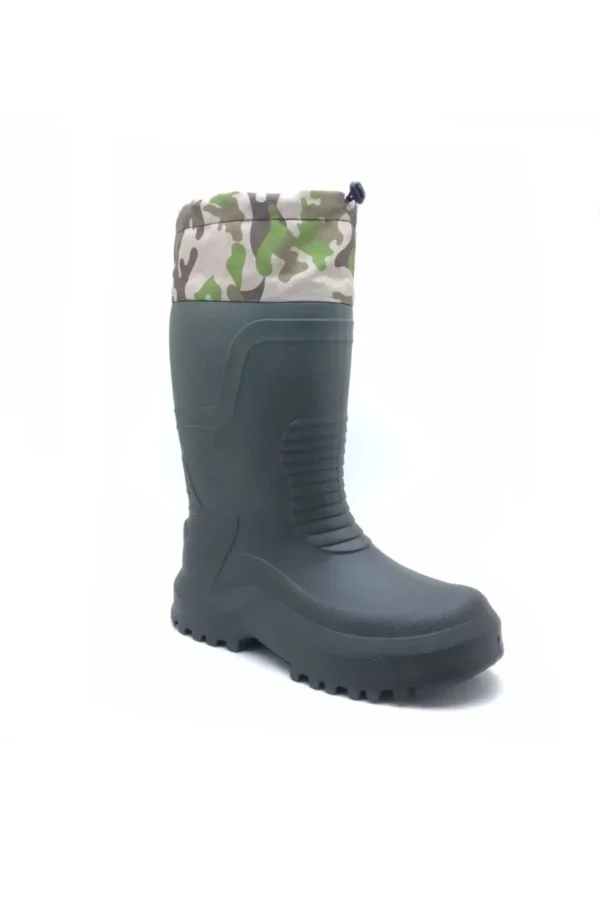 چکمه های برفی مردانه خاکی ضد آب Eva Sole Hunter Fisherman Biker Courier Rain Snow Boots با جوراب حرارتی - 1137