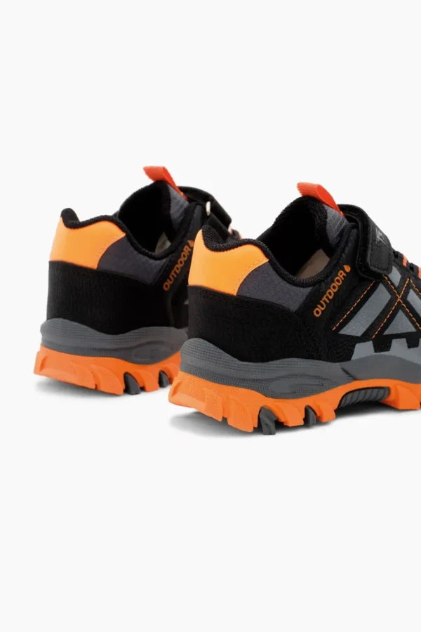 کفش نارنجی دودی یونیسکس ترمو کفی آب گریز پارچه Velcro Trekking - 159