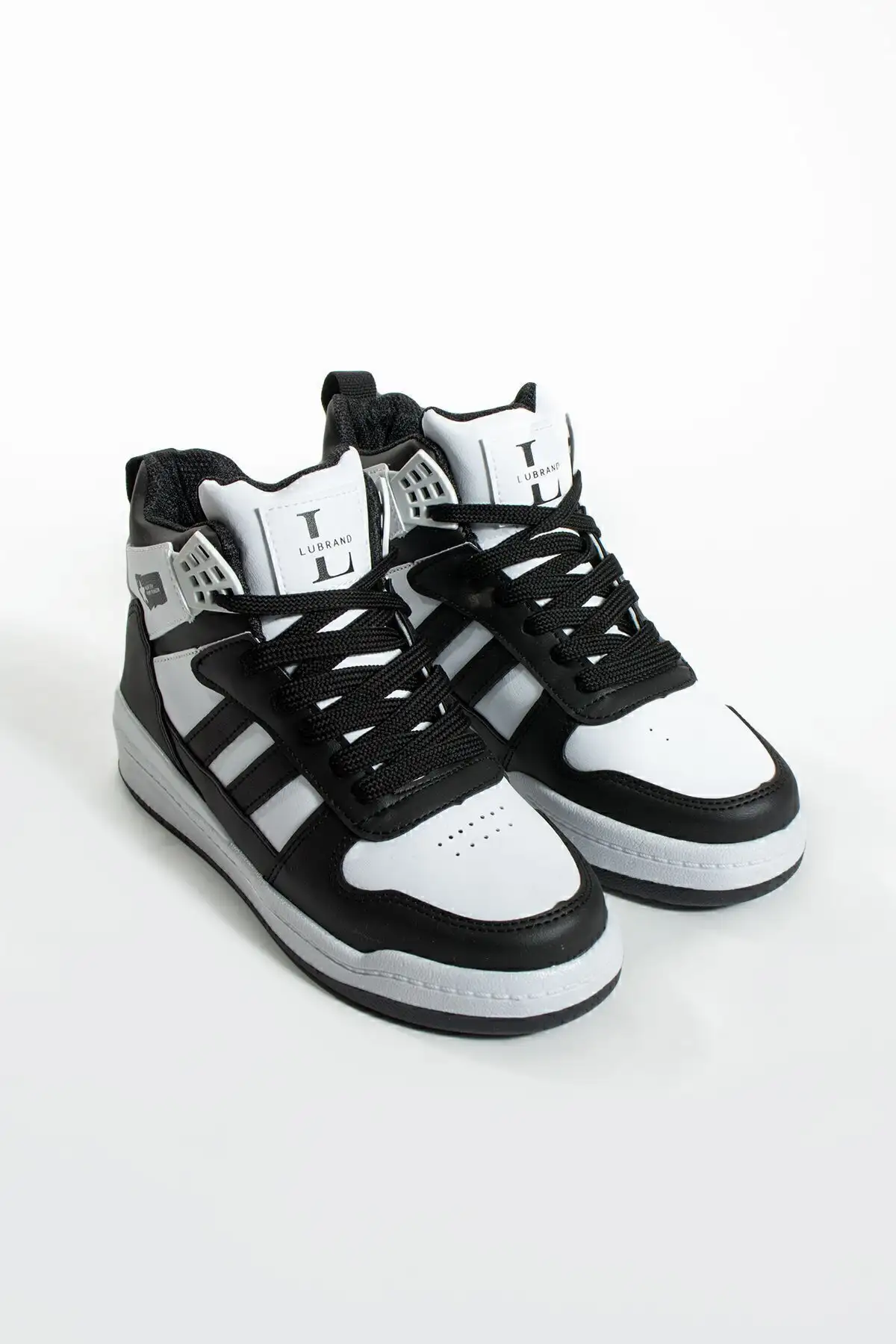 کفش ورزشی بالا مشکی سفید کفش بسکتبال - 36 کفش ورزشی بالا مشکی سفید کفش بسکتبال - 36