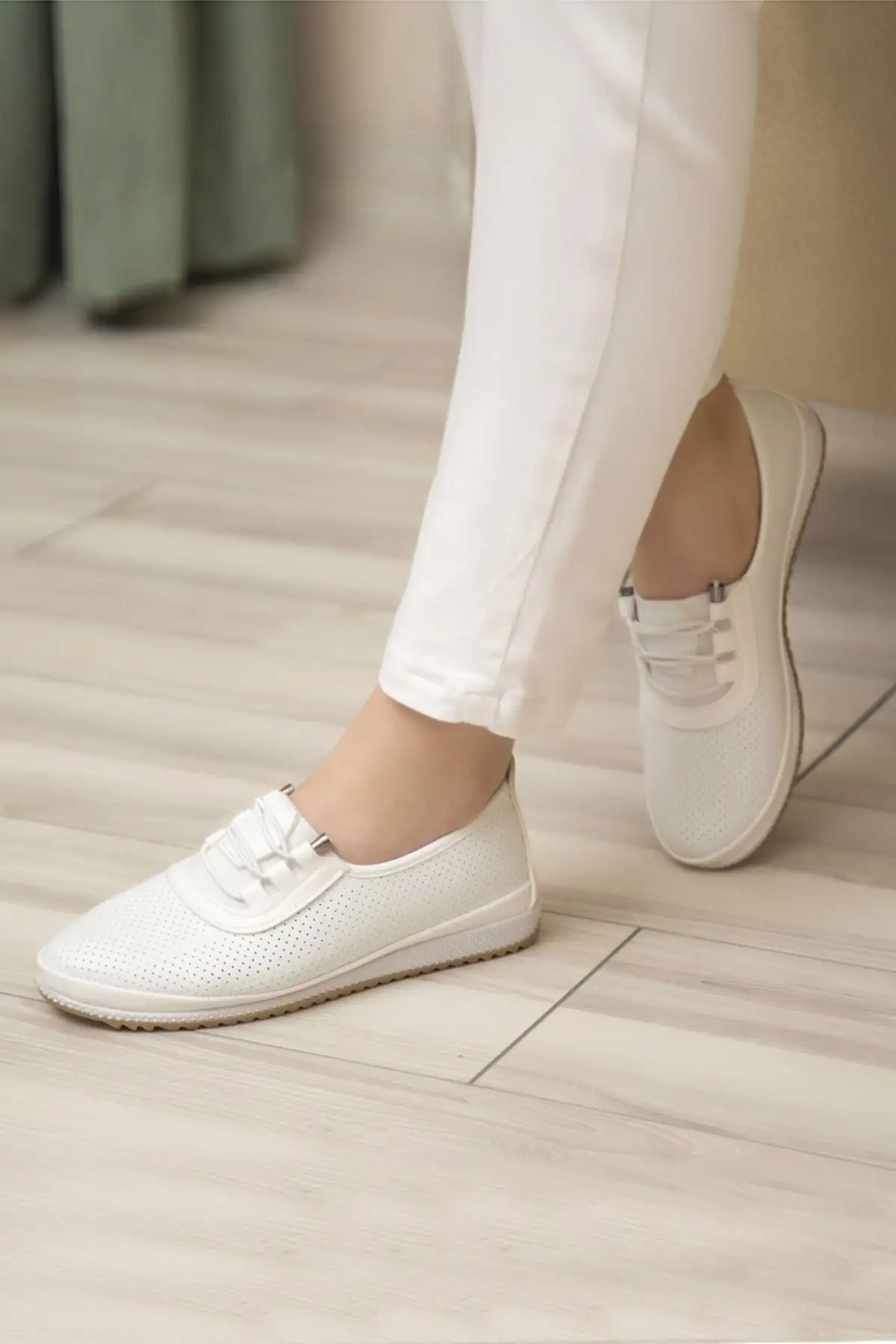 کفش بالرین رشته ای سوراخ دار پوست زنانه نرم روزانه ارتوپدی - 835 کفش بالرین رشته ای سوراخ دار پوست زنانه نرم روزانه ارتوپدی - 835