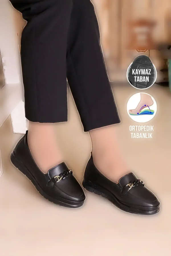 کفش کلاسیک مشکی زنانه کفش مادر ارتوپدی کفش مادر بالرین کفش مادر زنانه G - 1192