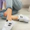 کفش ورزشی کتانی سبک انعطاف پذیر ارتوپدی تضمینی Unisex سفید مشکی - 537