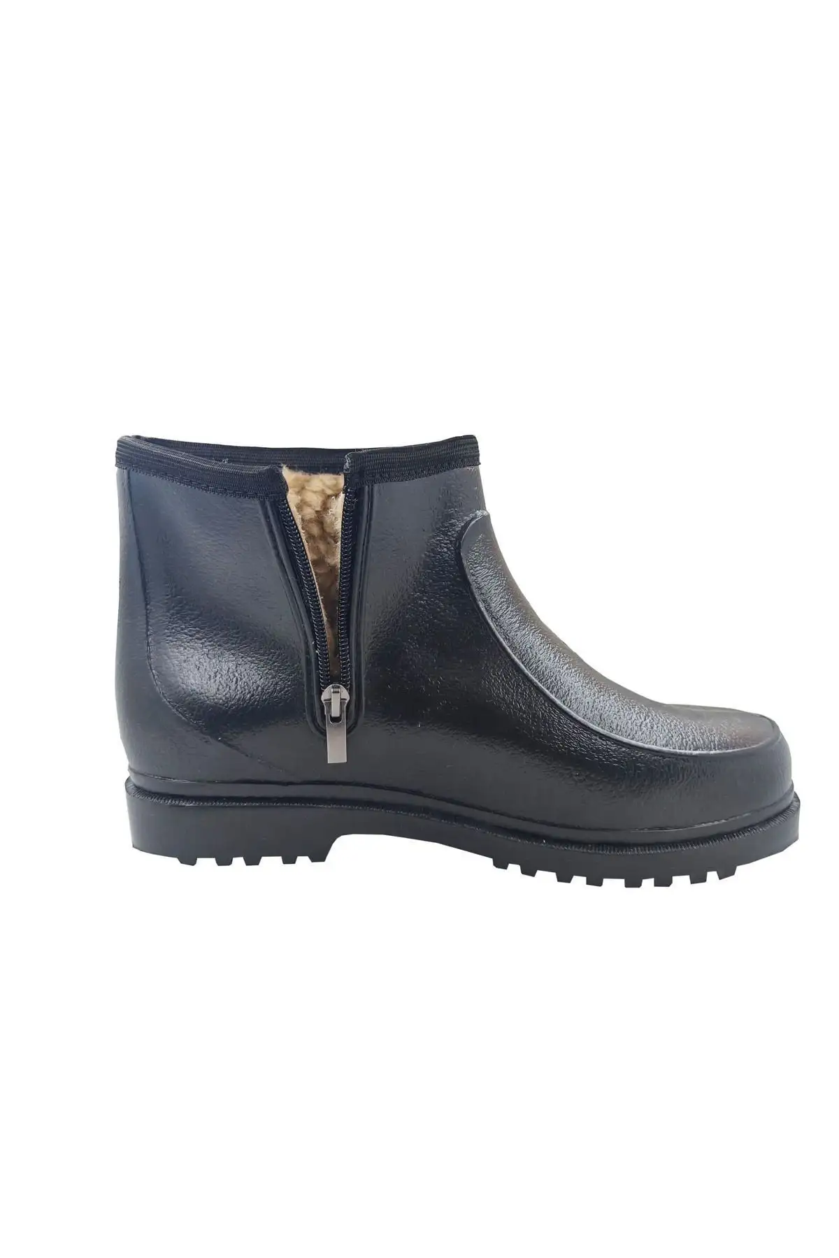 چکمه های برفی کوتاه لاستیکی ضد آب پشمی مشکی - 1138 چکمه های برفی کوتاه لاستیکی ضد آب پشمی مشکی - 1138