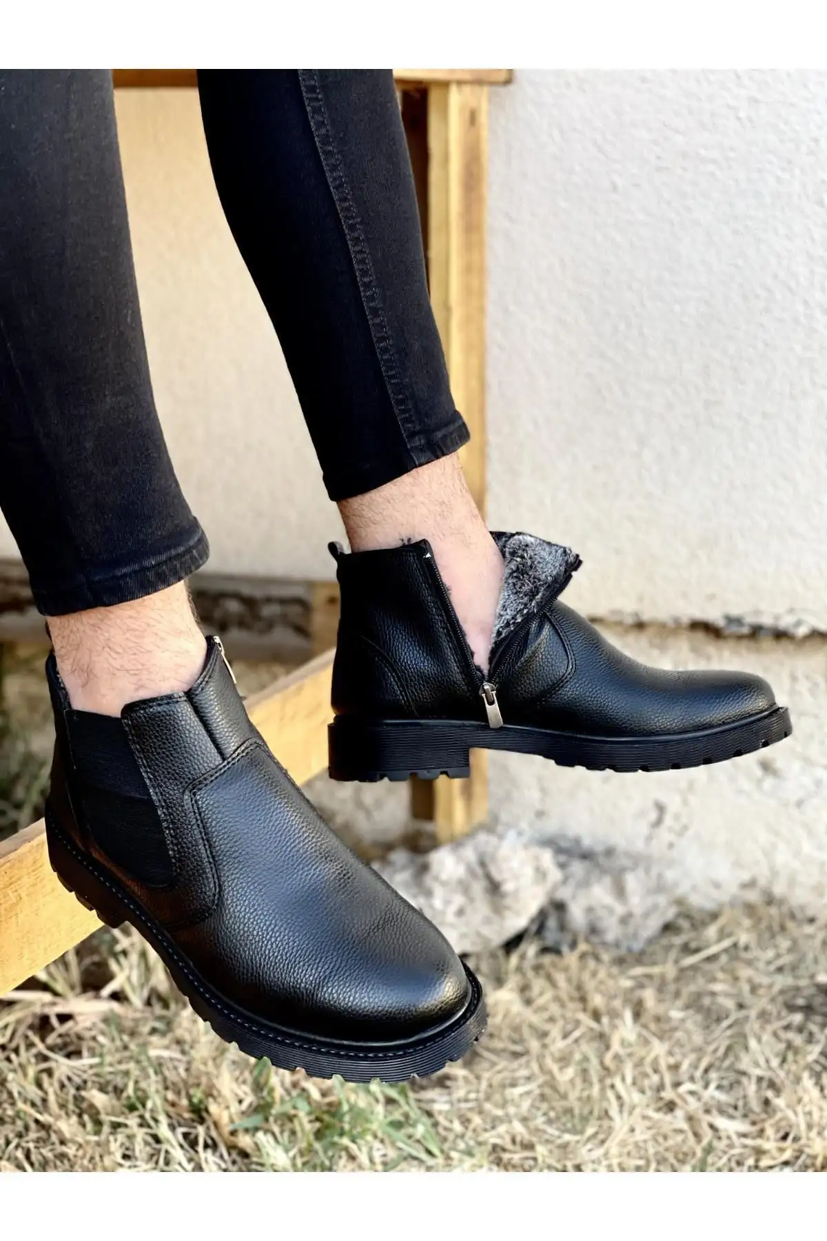 چکمه های زیره لاستیکی زیپ دار زمستانی مقاوم M104 Shearling Proof Water & Cold Proof Shearling - 528 چکمه های زیره لاستیکی زیپ دار زمستانی مقاوم M104 Shearling Proof Water & Cold Proof Shearling - 528