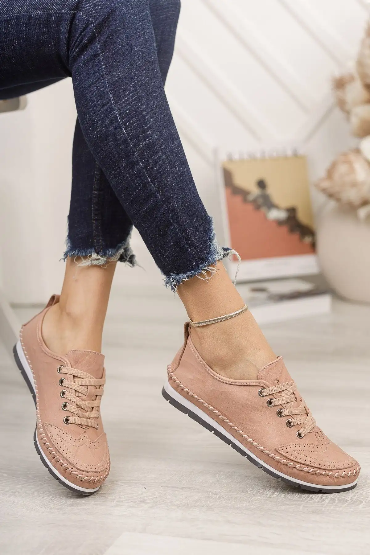 بالرین های چرم زنانه پودر چرم اصل DP16-0061 - 1329 بالرین های چرم زنانه پودر چرم اصل DP16-0061 - 1329