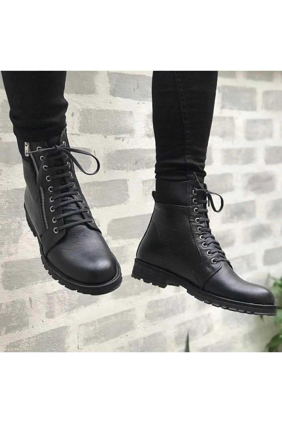 چکمه مردانه چرم اصل نظامی زیپ دار Tt103 - 485 چکمه مردانه چرم اصل نظامی زیپ دار Tt103 - 485