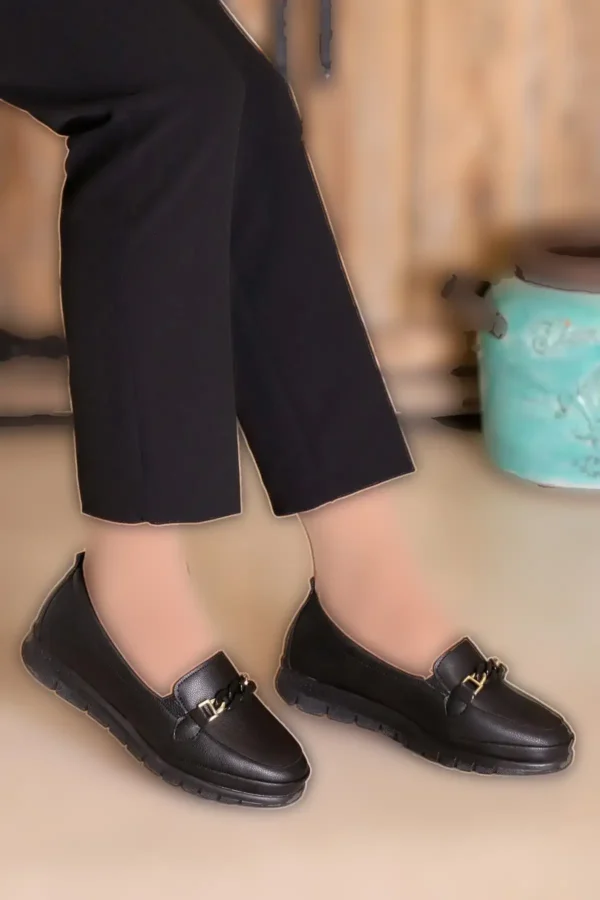 کفش کلاسیک مشکی زنانه کفش مادر ارتوپدی کفش مادر بالرین کفش مادر زنانه G - 1192