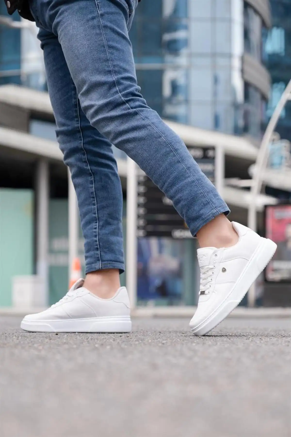 کفش راحتی مردانه زیره سفید رنگ سفید 063 - 253 کفش راحتی مردانه زیره سفید رنگ سفید 063 - 253