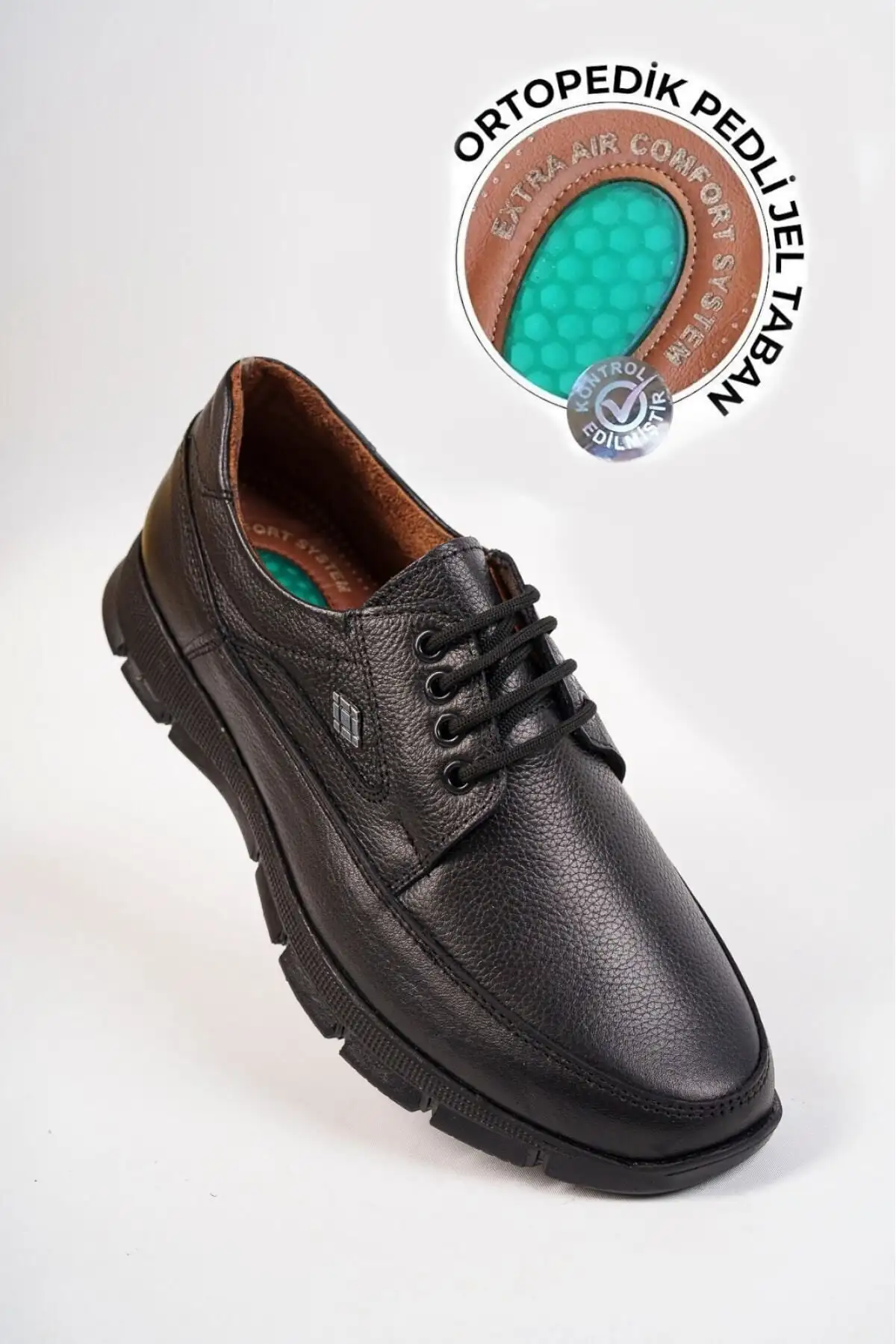 ژل پاشنه چرم اصل ارتوپدی کفش پیاده روی مردانه زمستانی - 509
