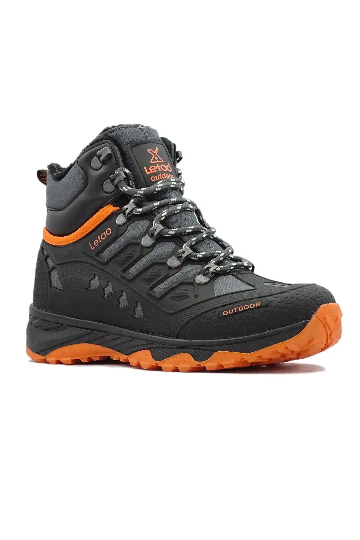 چکمه مردانه نارنجی مشکی ضد آب زیپ دار 8075 - 48 چکمه مردانه نارنجی مشکی ضد آب زیپ دار 8075 - 48