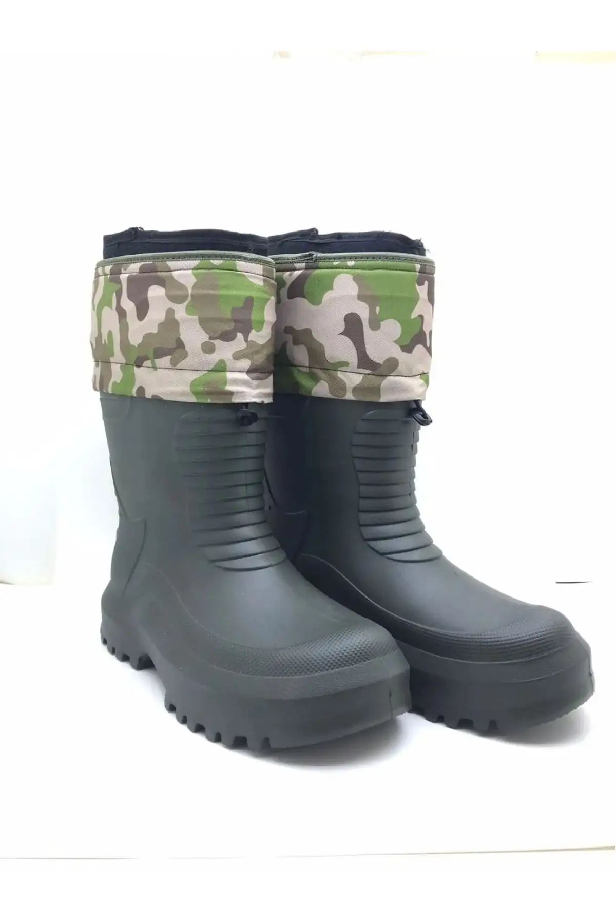 چکمه های برفی مردانه خاکی ضد آب Eva Sole Hunter Fisherman Biker Courier Rain Snow Boots با جوراب حرارتی - 1137 چکمه های برفی مردانه خاکی ضد آب Eva Sole Hunter Fisherman Biker Courier Rain Snow Boots با جوراب حرارتی - 1137
