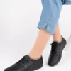 کفش راحتی زنانه چرم مشکی چرم اصل Dp62-8001 - 1208