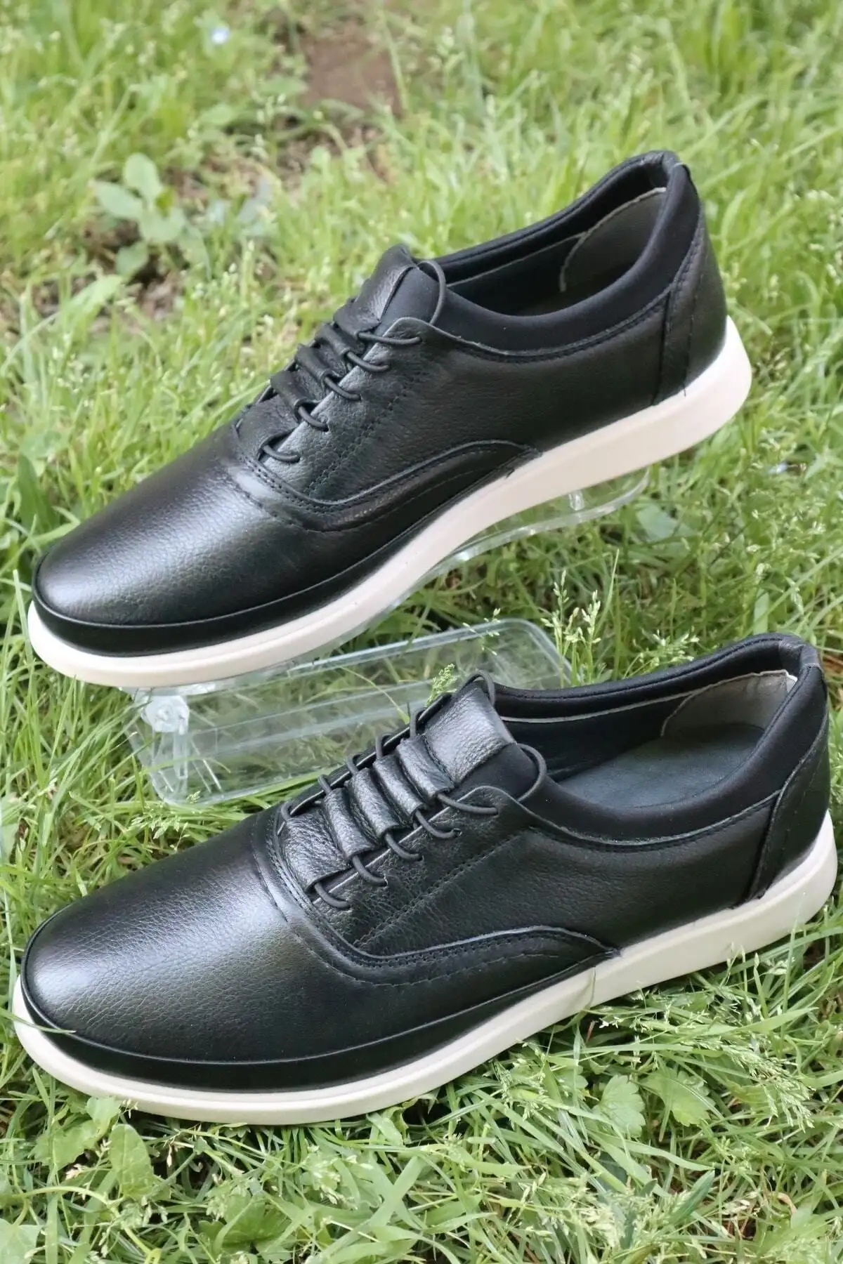 کفش های گاه به گاه مشکی فصلی سبک و فوق العاده راحت چرم اصل داخلی بیرونی مردانه - 702