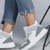 29100 High Top Grey - کفش کتانی زنانه سفید گاه به گاه اسپرت - 2