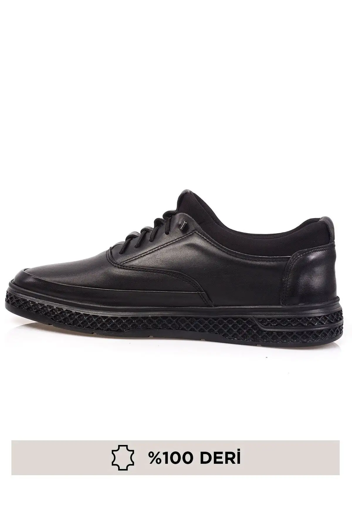 مشکی - کفش کتانی مردانه چرم اصل، چرم بدون بند - 483 مشکی - کفش کتانی مردانه چرم اصل، چرم بدون بند - 483