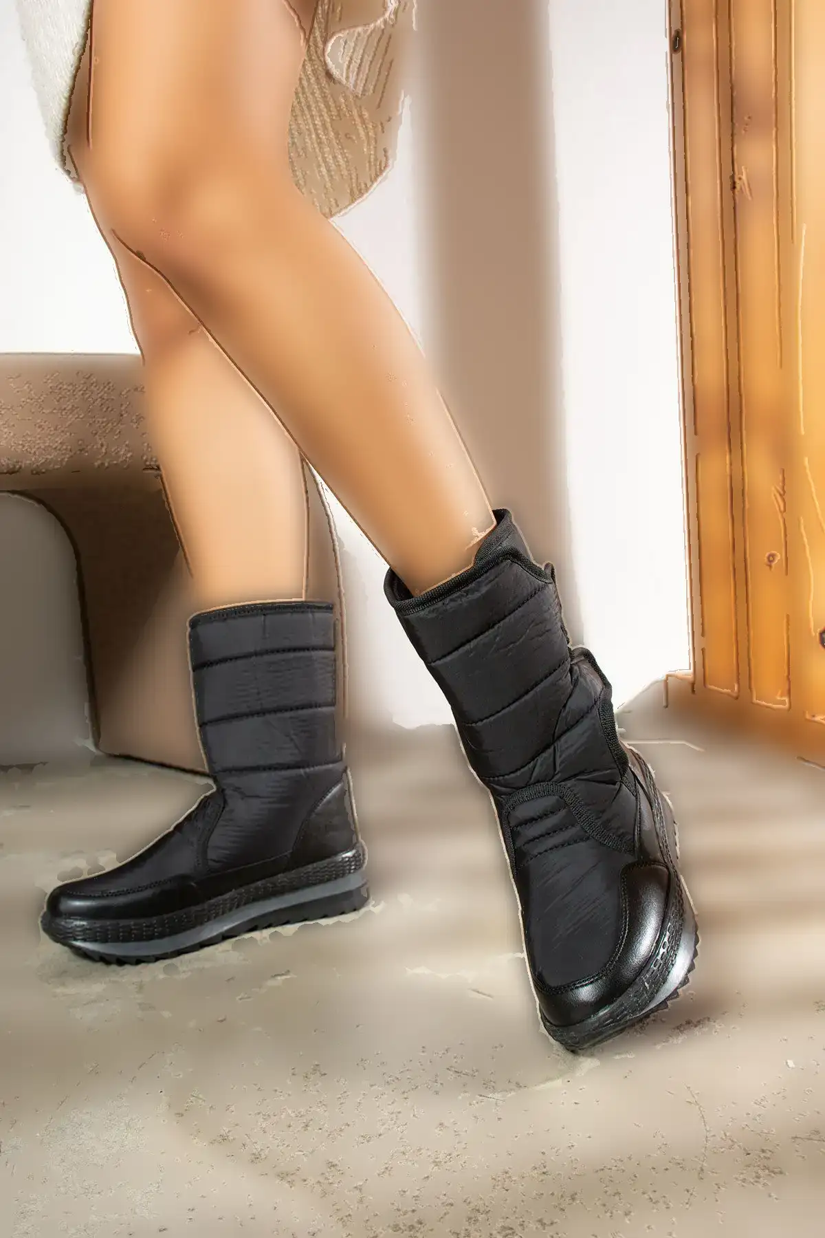 زنانه روزانه - چکمه های برفی مشکی مردانه بزرگسال با خز داخل، نوار چسب، کفش ضد لغزش 802 - 88 زنانه روزانه - چکمه های برفی مشکی مردانه بزرگسال با خز داخل، نوار چسب، کفش ضد لغزش 802 - 88