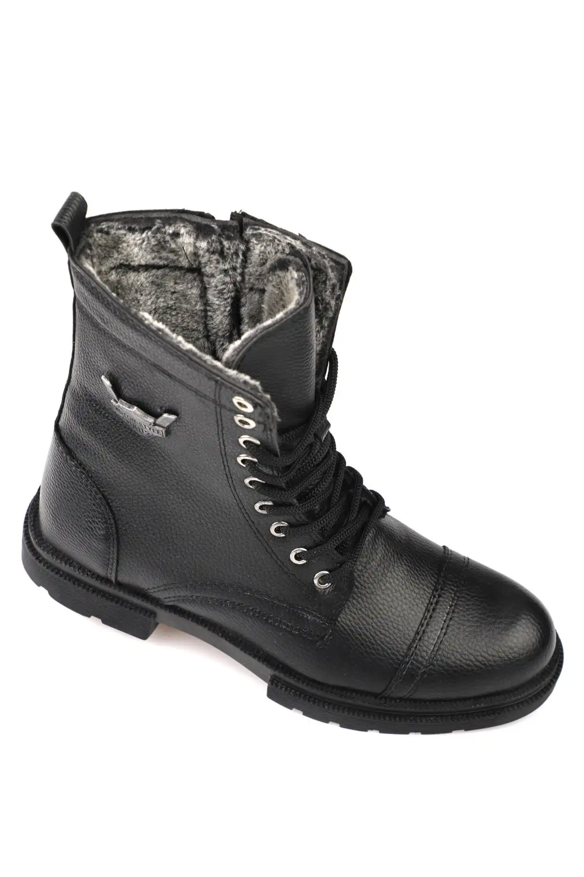 زیره لاستیکی ضد لغزش خزدار زیپ دار ضد آب و سرما با ضمانت زمستانی مردانه مشکی - 50 زیره لاستیکی ضد لغزش خزدار زیپ دار ضد آب و سرما با ضمانت زمستانی مردانه مشکی - 50