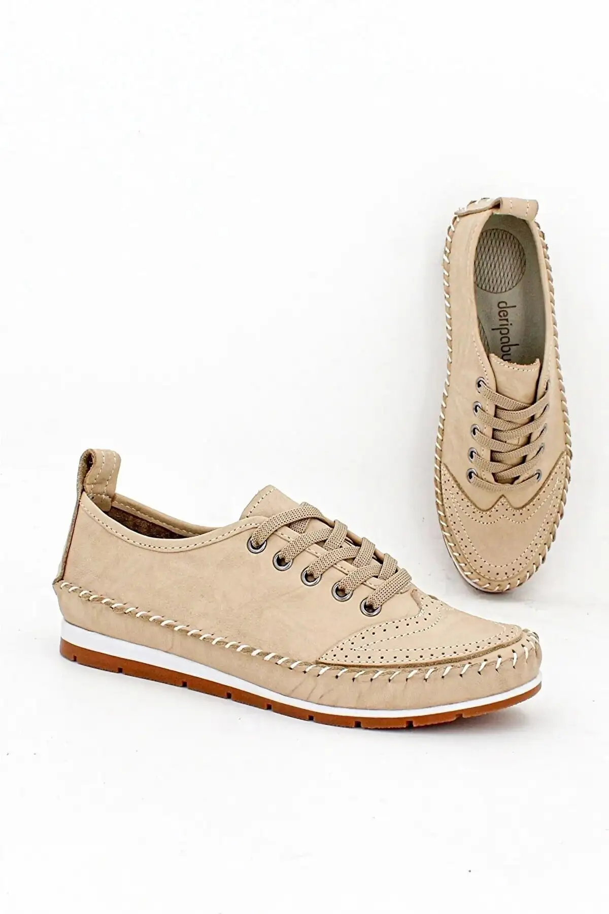 بالرین های چرم زنانه جدید بژ چرم اصل Dp16-0061 - 1320 بالرین های چرم زنانه جدید بژ چرم اصل Dp16-0061 - 1320