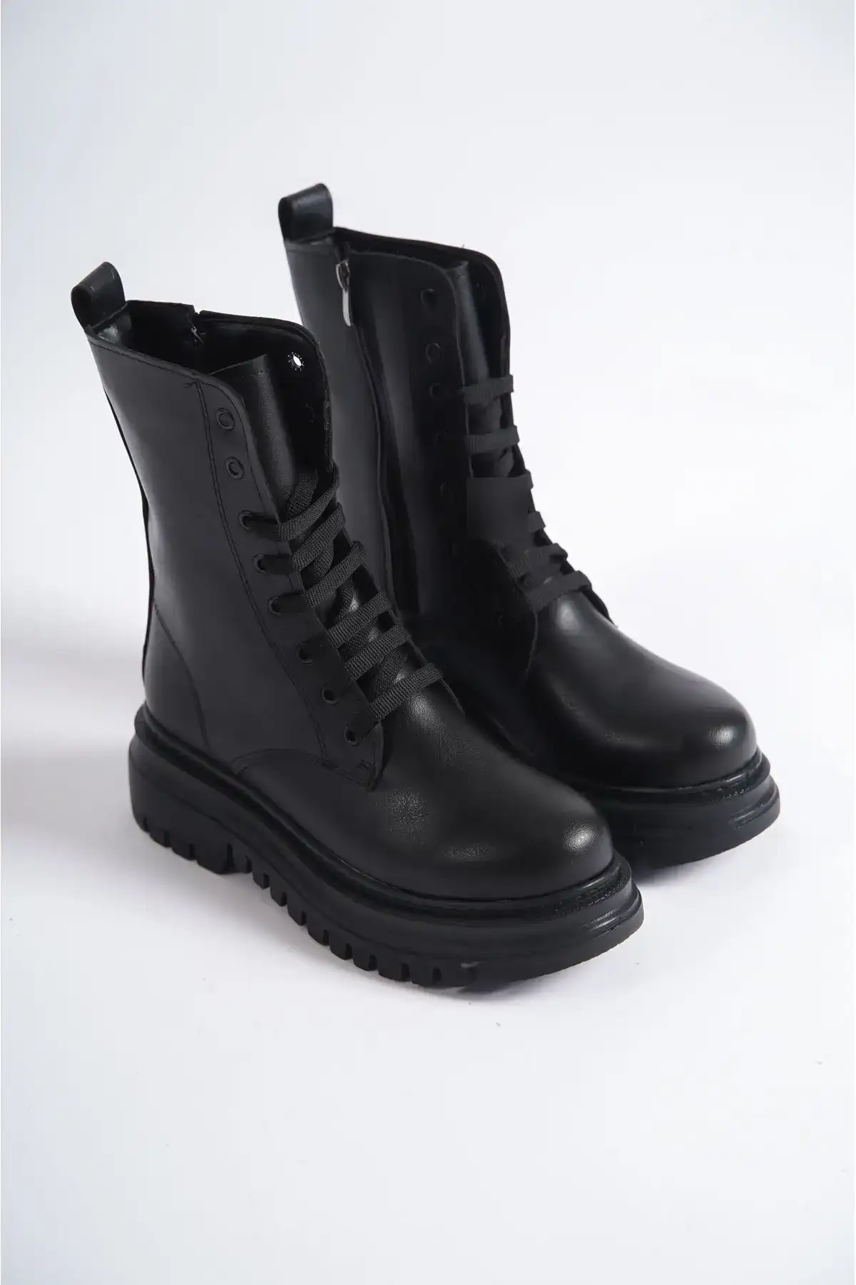 چکمه های خزدار مشکی زنانه ضد سرما با چکمه های زیپ دار - 121 چکمه های خزدار مشکی زنانه ضد سرما با چکمه های زیپ دار - 121