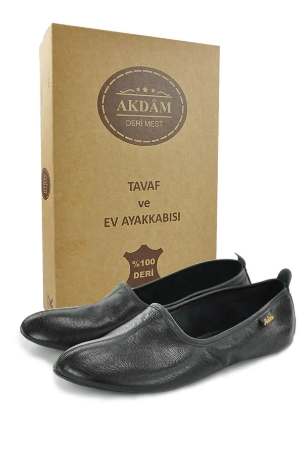 100% چرم طواف حج عمره و کفش خانگی مشکی - 511