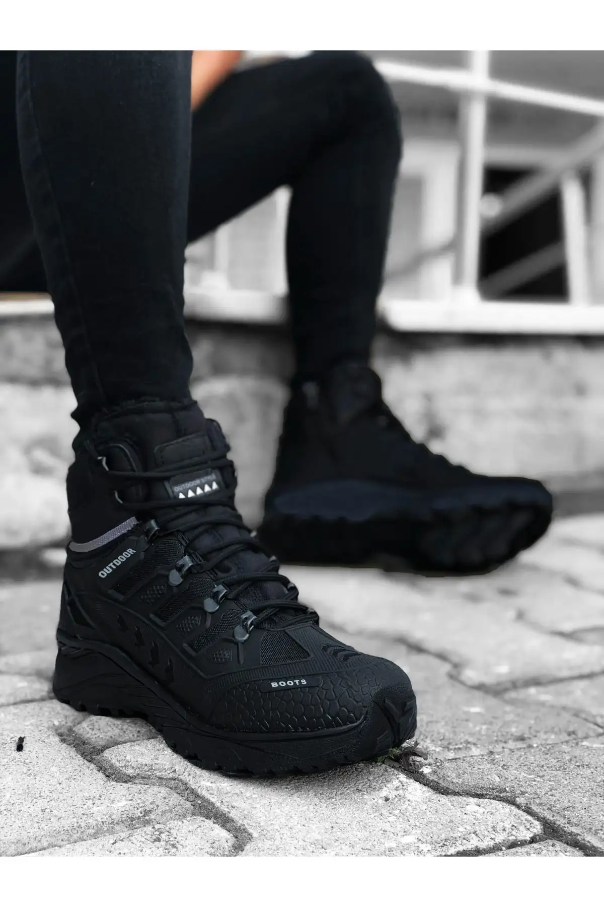 بوت مردانه دودی مشکی ضد آب - 44 بوت مردانه دودی مشکی ضد آب - 44