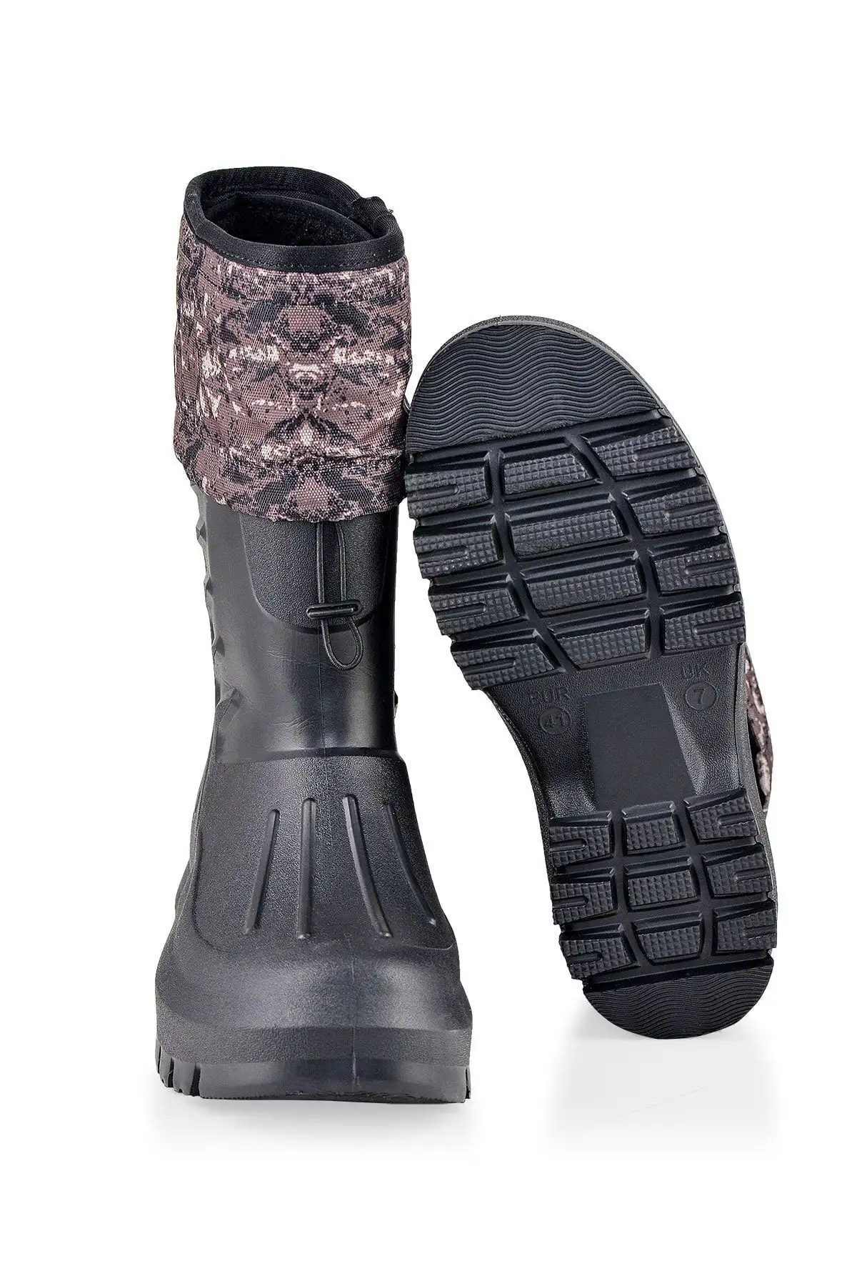 چکمه های برفی مردانه مشکی ضد آب Eva Sole Hunter Fisherman Biker Courier Rain Snow Boots با جوراب حرارتی - 1132 چکمه های برفی مردانه مشکی ضد آب Eva Sole Hunter Fisherman Biker Courier Rain Snow Boots با جوراب حرارتی - 1132