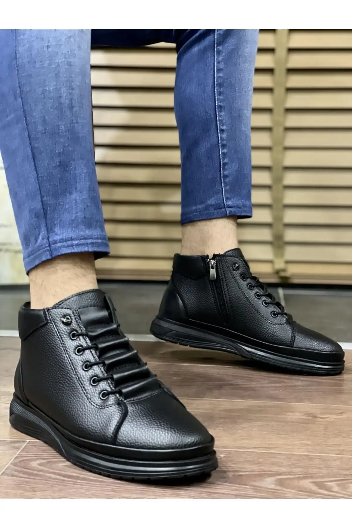 چکمه های زیپ دار مردانه ضامن دار زمستانی M226 - 490 چکمه های زیپ دار مردانه ضامن دار زمستانی M226 - 490