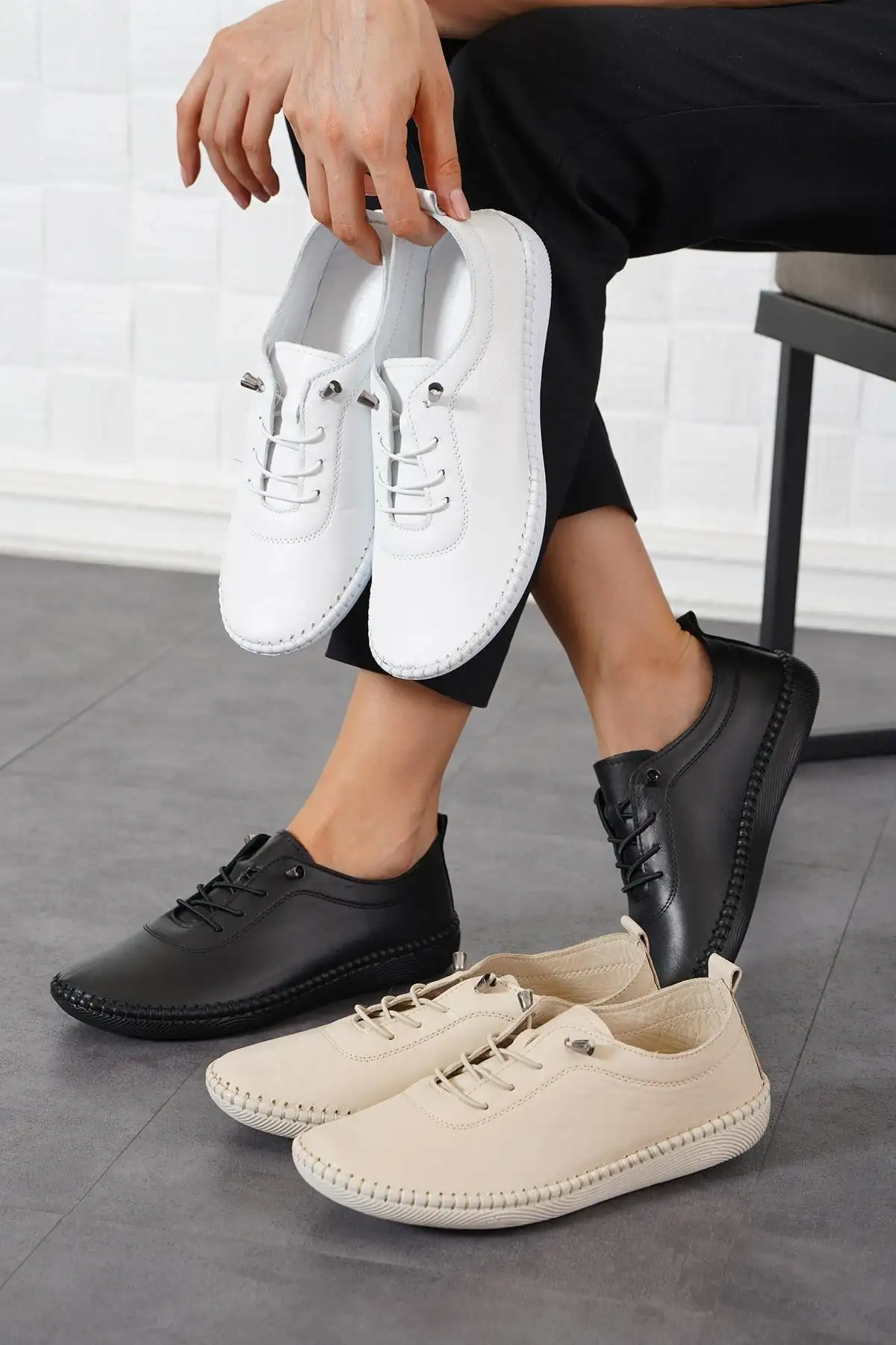 کفش زنانه چرم اصل دوخته شده Negade - 1211 کفش زنانه چرم اصل دوخته شده Negade - 1211