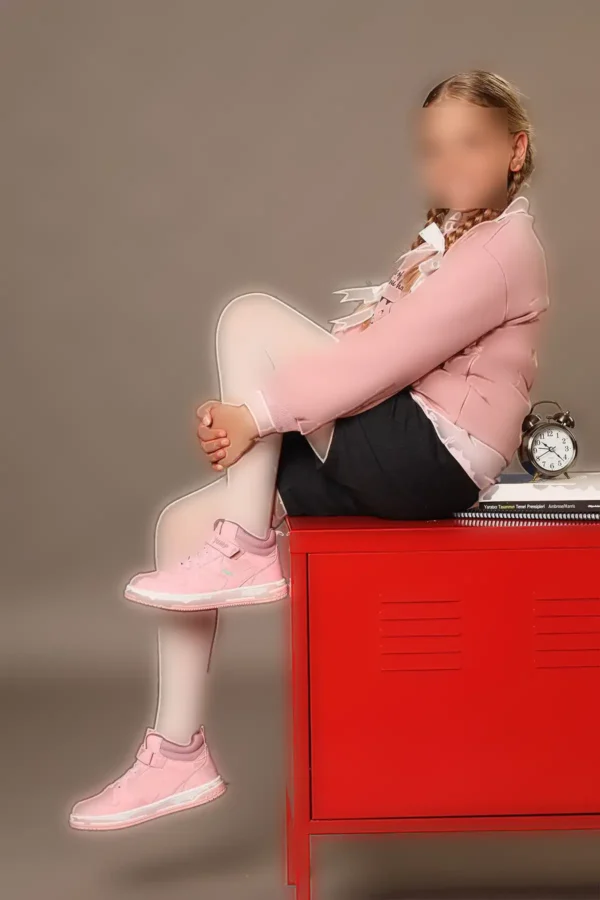 کفش اسپرت راحت 27758 Velcro High Top Rose Sneaker - 156